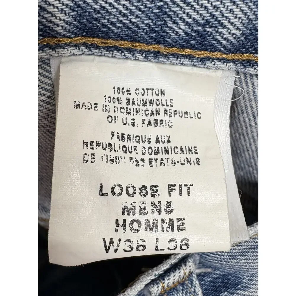 Eddie Bauer Men’s Jeans 36x36 Loose‎ Fit Straight Leg Light Wash Denim